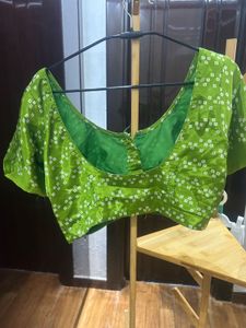 Green Bandhani saree