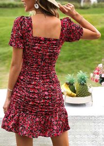 Brand New (Urbanic)Red Floral Gathered Sheath Dres