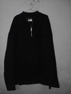 Black Zip-Up Knit Sweater