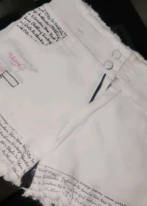 White Printed Shorts
