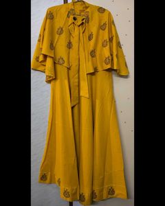 Mustard Dress with Cape 🌻
