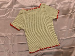 Cute Striped Ruffle Top