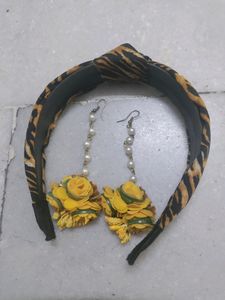 Combo Hair Band And Pair Of Maang Tikka