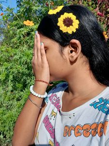 Crochet Sunflower Hair Band 💫