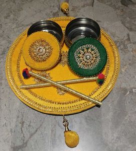 Decorative Haldi Mehendi Thali Set