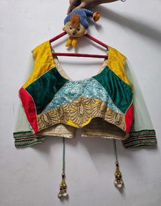 Teal Embellished Lehenga With Blouse And Dupatta