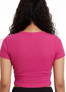 Pink Ribbed croptop