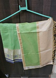 Elegant Green Kurta Material With Dupatta