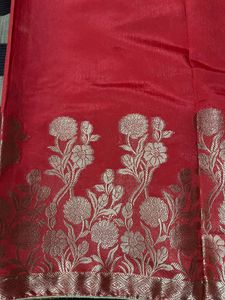 Red Printed Saree