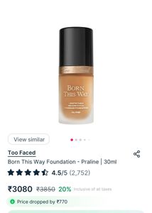 Too faced born This Way Foundation: Praline Shade