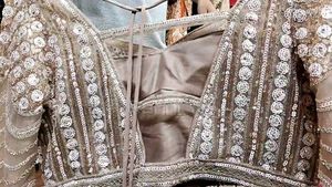 Elegant Nude Embroidered Lehenga