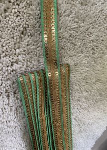 Light Green Designer Sequin Lace 9 Meter Full Roll