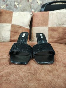 Women Embellished Black High Heels