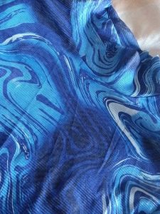 Blue Swirl Print Top