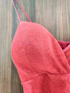 Red Glitter Bralette Top