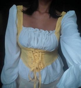 ⭐️Yellow Corset Top With Bell Sleeves⭐️