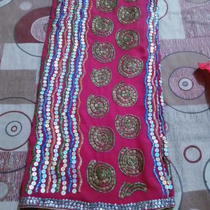 Beautiful Embroidery And Sequence Work Saree