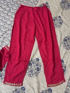 Elegant Pink Embroidered Kurta Set