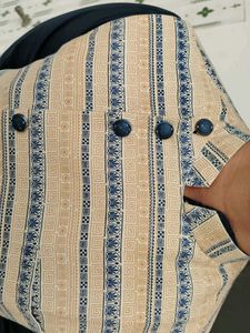 Trendy Beige Men’s Ethnic Wear with a Pocket