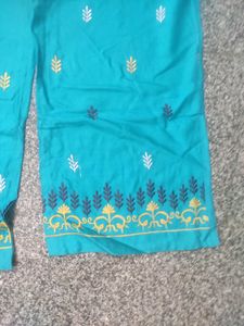 Teal Embroidered Kurta Set