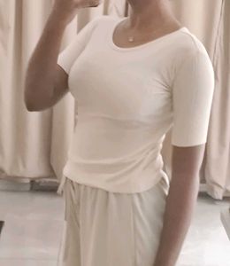 Beige fitted top