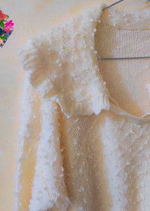 Elegant White Knit Sweater