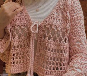 Crochet Tie-Front Cardigan