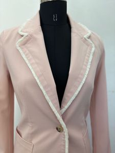 Pink Blazer with White Trim