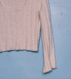Fluffy Knit Bell Sleeve Sweater