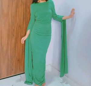 Green Ruched Party Dress