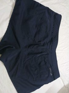 Navy Blue Shorts with Button Detail