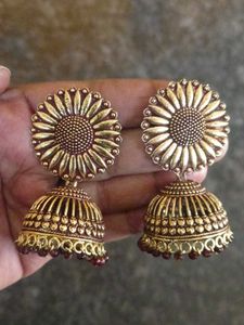 Gold color Oxidised Jumka Jumki