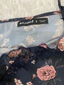 Floral Lace Trim Cami Top
