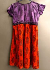Orange and Purple Multicolored Mini Dress