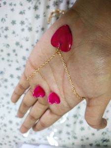Pink Heart Locket With Studs