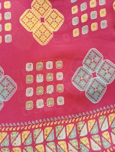 Chiffon Bandhani Pink Saree With Blouse
