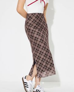 Stylish Plaid Midi Skirt