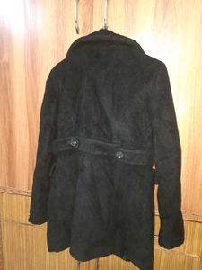 Black Women Long Woolen Coat