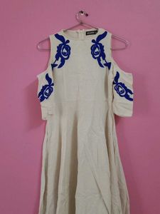 White Embroidered Midi Dress