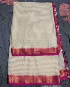 Elegant mysore crepe silk saree with Blouse