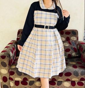 WOMENSWEAR WESTREN CHECKS COLLAR BELT DRESS