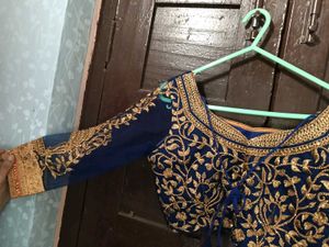 1-TimeUsed NavyBlue Blouse &amp; Dupatta For Lehenga