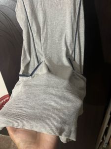 Gray Sleeveless Hooded Dress