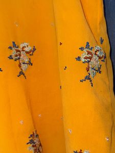 Vibrant Mustard Yellow Embroidered Sleeveless Top