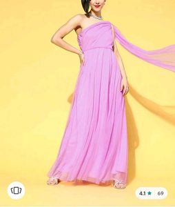 One Shoulder Net Maxi Dress