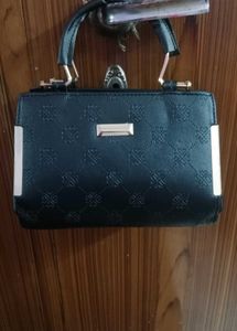 New Elegant Black Patterned Handbag