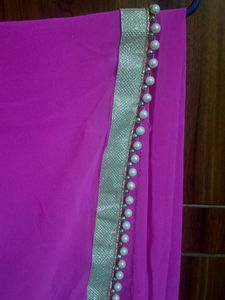 Pearl Border Saree