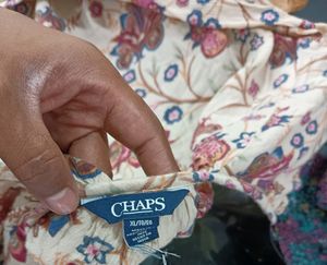 Chaps Woman Beige Floral Cotton Top | Bust 54 | Wa