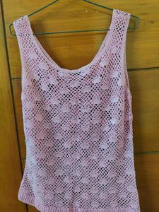 Cut Sleeves Crochet Tank Top