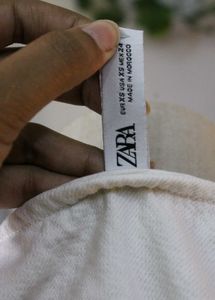 Zara White Sleeveless Crop Top